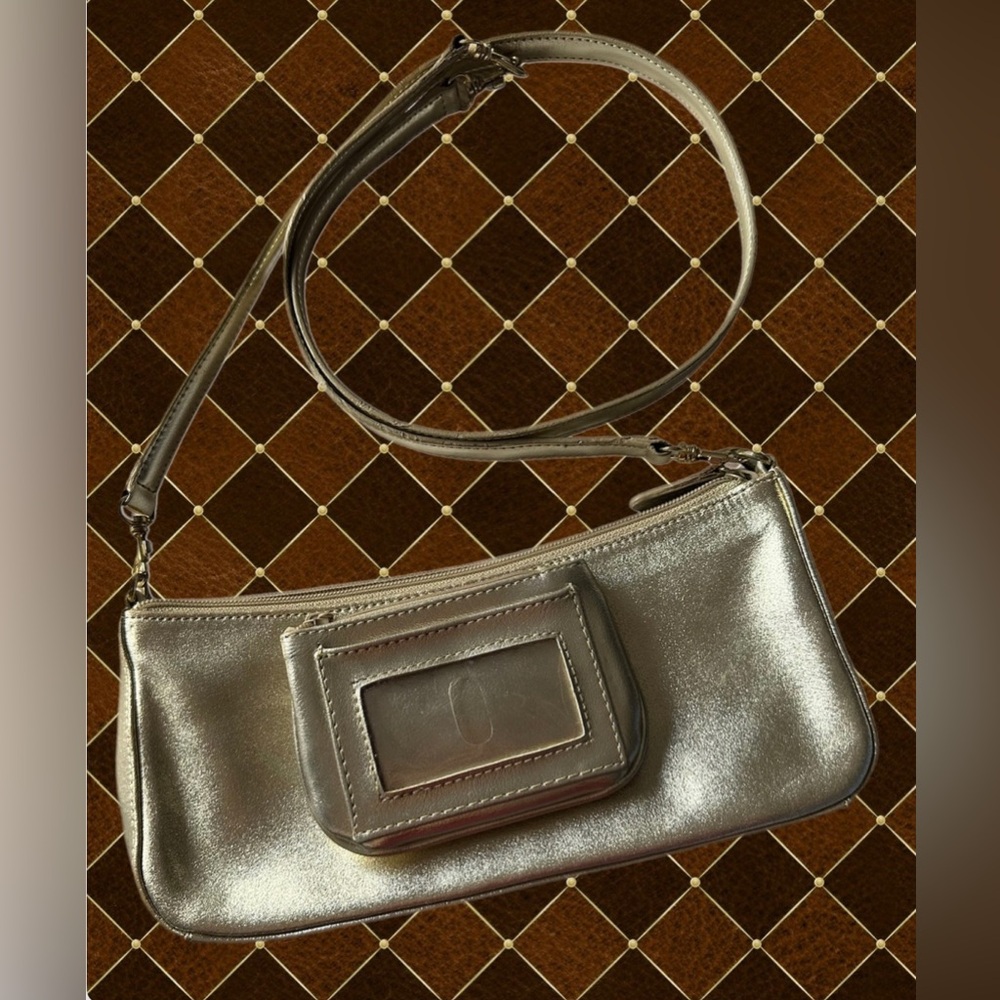 Giani Bernini Gold Leather Crossbody & ID Wallet Set